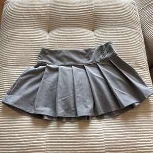 Pleated Mini Skirt - Gray